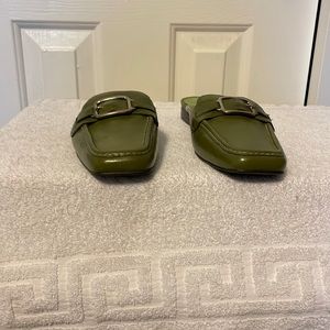 Michelle D, olive green flats